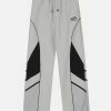 trendy stripe embroidery sweatpants with drawstring fit 5820