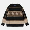 trendy stripe star sweater twist   chic urban appeal 7471