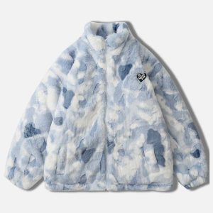 trendy tie dye sherpa coat youthful & vibrant style 3592