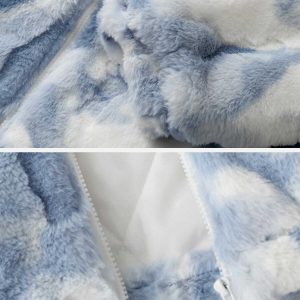 trendy tie dye sherpa coat youthful & vibrant style 4214