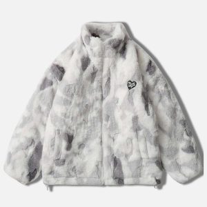 trendy tie dye sherpa coat youthful & vibrant style 5188