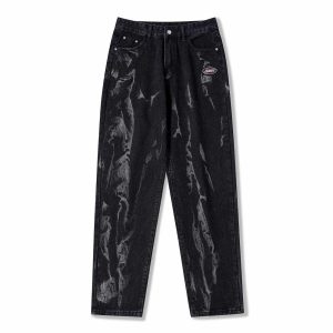 trendy tie dye washed pants youthful streetwear vibe 7677