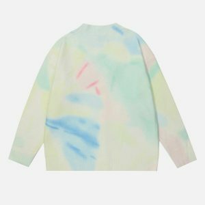 trendy tie dye cardigan youthful & vibrant appeal 3502