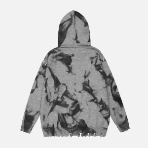 trendy tie dye hoodie   youthful knit streetwear 7608