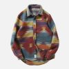 trendy tie dye plaid shirt youthful long sleeve design 4588