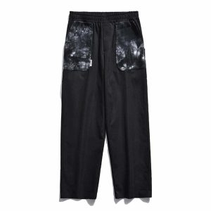 trendy tie dye spliced pants youthful streetwear appeal 5325