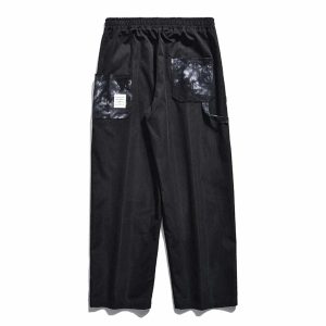 trendy tie dye spliced pants youthful streetwear appeal 6558