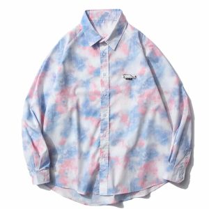 trendy tiedye longsleeve shirt youthful streetwear appeal 7667