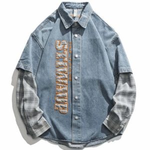 urban chic denim shirt   custom stiwaup design 1896