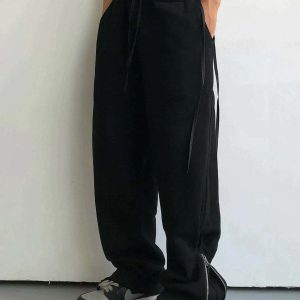 urban chic side zip sweatpants with webbing detail 1927