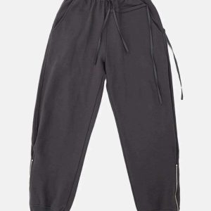 urban chic side zip sweatpants with webbing detail 3874