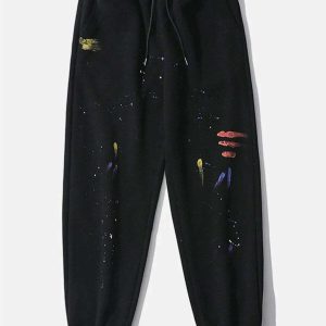 urban ink graffiti track pants dynamic streetwear appeal 7185