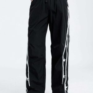 urban zip embellished baggy pants sleek & trendy fit 4389