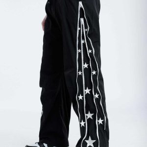 urban zip embellished baggy pants sleek & trendy fit 5711