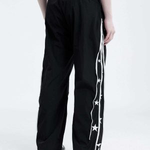 urban zip embellished baggy pants sleek & trendy fit 6742