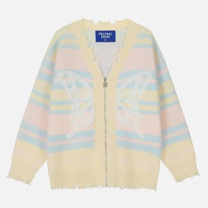 vibrant butterfly jacquard cardigan 2952