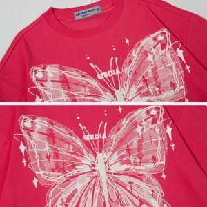 vibrant butterfly print tee   youthful streetwear 1524