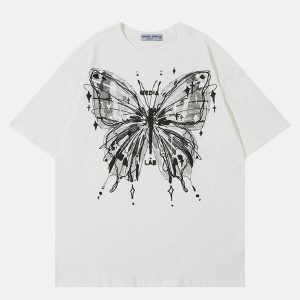 vibrant butterfly print tee   youthful streetwear 7231