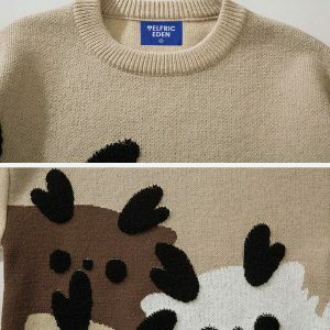 vibrant cartoon animal sweater urban fashion statement 2243