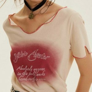 vibrant dip dye letter graphic tee urban fashion trend 4420