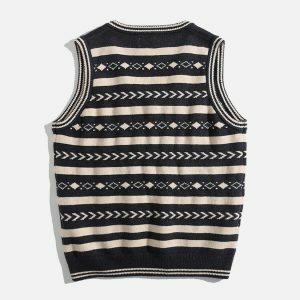 vibrant embroidered sweater vest urban statement 6628