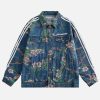 vibrant flower print denim jacket   y2k chic streetwear 7066