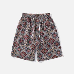 vibrant full print bandana shorts   youthful streetwear 4493