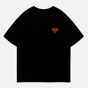 vibrant mosaic heart tee youthful & trendy print 1559