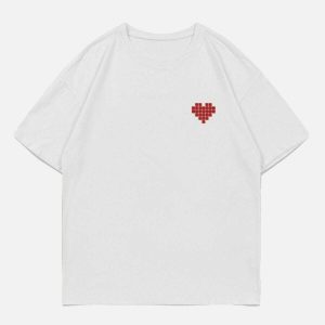 vibrant mosaic heart tee youthful & trendy print 5339