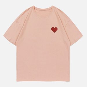 vibrant mosaic heart tee youthful & trendy print 5425