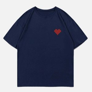 vibrant mosaic heart tee youthful & trendy print 8532