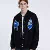 vibrant patchwork embroidery varsity jacket 8312