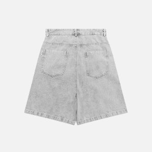 vibrant retro denim shorts urban fashion 1074