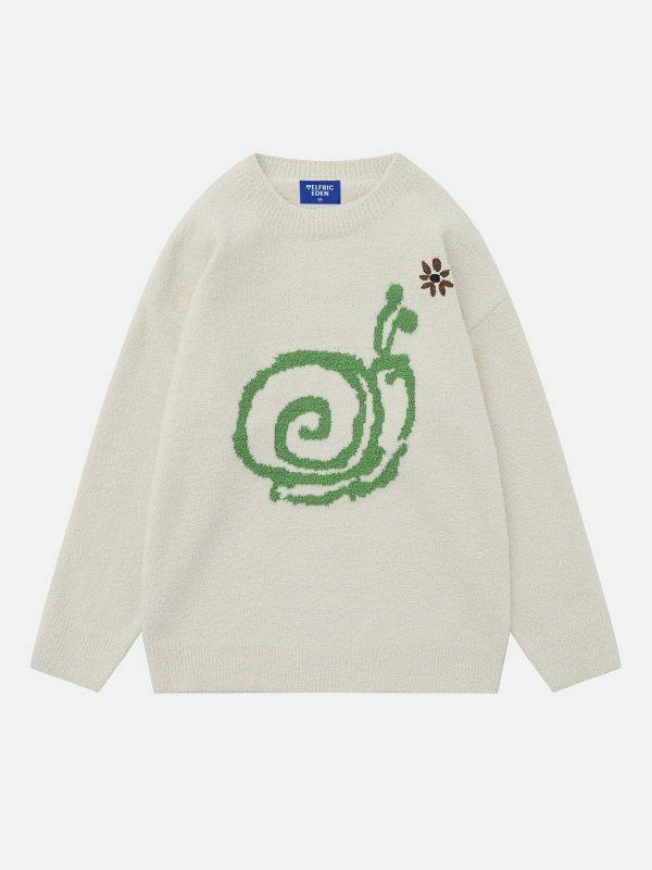 vibrant snail pattern sweater urban streetwear 8601