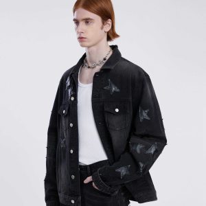 vibrant star denim jacket 8826