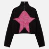 vibrant star jacquard cardigan   youthful & chic 8115