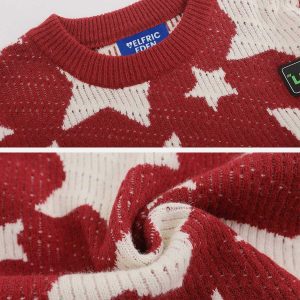 vibrant star jacquard sweater urban fashion trend 6285