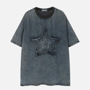 vibrant star washed tee edgy streetwear essential 5418