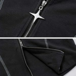 vibrant star zip up long sleeve 6028