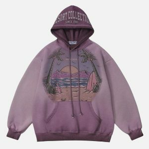 vibrant sunset dye hoodie 8016