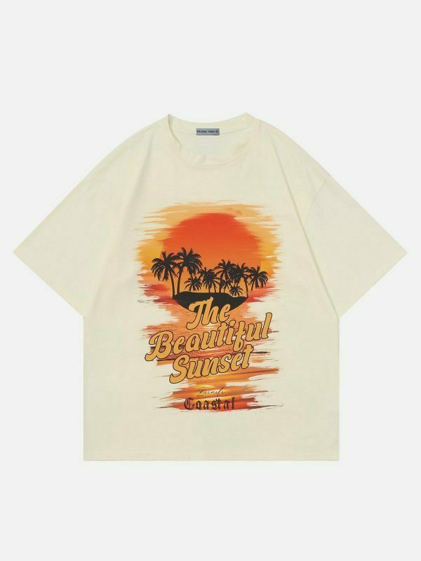 vibrant sunset print tee urban fashion essential 1430