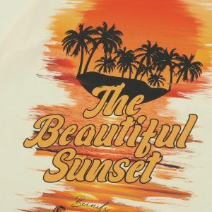 vibrant sunset print tee urban fashion essential 3668