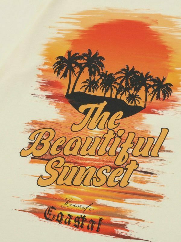 vibrant sunset print tee urban fashion essential 3668