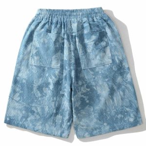 vibrant washed tiedye shorts dynamic drawstring design 2232