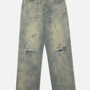 washed design jeans with holes dynamic urban appeal 1775