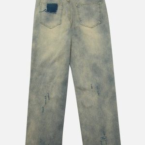 washed design jeans with holes dynamic urban appeal 5256