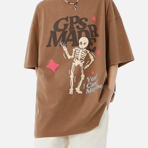 washed skull tee dynamic print & urban appeal 5302