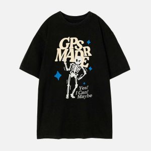 washed skull tee dynamic print & urban appeal 6955