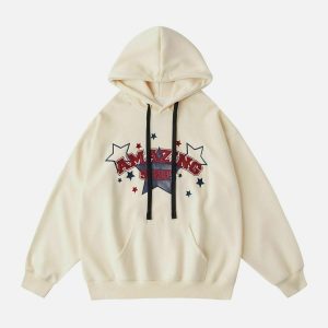 youthful 'amazing start' hoodie   trending urban style 7414