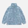 youthful 3d floral plush coat winter elegance redefined 7850